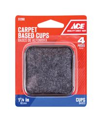 Ace  Plastic  Square  Caster Cup  Brown/Walnut  1-7/8 in. W x 1-7/8 in. L 4 pk 