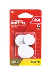 Ace  Rubber  Round  Self Adhesive Pad  Brown   x 15/16 in. W 6 pk 