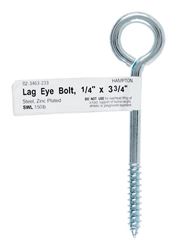 Hampton  Zinc Plated  Steel  Lag Thread Eyebolt  3-3/4 in. L 