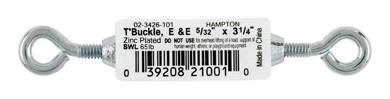 Hampton  0.2  1.8 in. L Zinc Plated  Eye and Eye  Turnbuckle  1 pk Steel/Aluminum 
