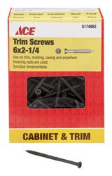 Ace  Trim Screws  No. 6   x 2-1/4 in. L Black Phosphate  Steel  1 lb. 