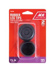 Ace  Rubber  Round  Leg Tip  Black  1-1/2 in. W 2 pk 