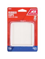 Ace  Rubber  Square  Caster Cup  White  3 in. W x 3 in. L 2 pk 