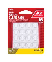 Ace  Vinyl  Round  Protective Pads  Clear  1/2 in. W 16 pk 