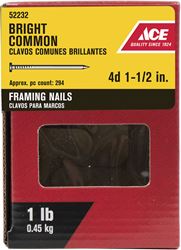 Ace  Round  1-1/2 in. L Framing  Nail  Smooth  Bright  Steel  1 lb. 