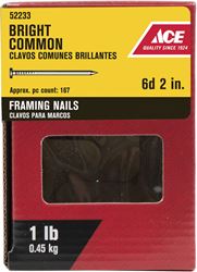 Ace  Round  2 in. L Common  Nail  Smooth  Bright  Steel  1 lb. 