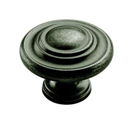 Amerock  Inspirations  Round  Furniture Knob  1-3/8 in. Dia. 1 in. Weathered Nickel  1 pk 