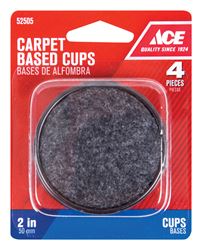 Ace  Plastic  Round  Caster Cup  Black  2 in. W 4 pk 