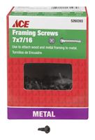 Ace No. 7 x 7/16 in. L Phillips Pan Head Black Phosphate Steel Framing Screws 1 lb. 375 pk 