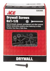 Ace No. 6 x 1-1/8 in. L Phillips Bugle Head Black Phosphate Steel Drywall Screws 1 lb. 273 pk 