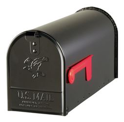 Gibraltar Mailboxes Elite Metal Post Mounted Black Mailbox 8-3/4 in. H x 6-7/8 in. W x 20 in. 