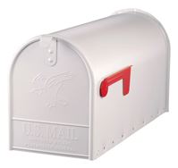 Gibraltar Mailboxes Elite Galvanized Steel Post Mounted White Mailbox 10-1/2 in. H x 8-1/2 in. 