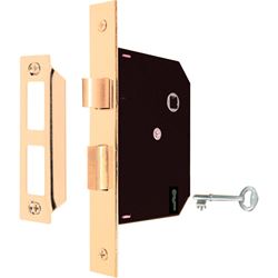 Prime-Line Security Bright Brass Steel Mortise Replacement Lock Assembly Grade 1 1-3/4 in. 