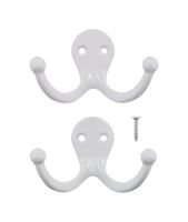 Ace  Small  Double Garment  Hook  1-3/4 in. L Metal  2 pk 