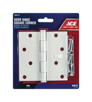 Ace  Steel  Door Hinge  4 in. L White  1 pk 