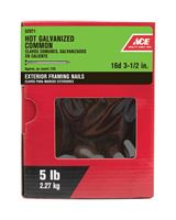 Ace  Flat  3-1/2 in. L Common  Nail  Smooth  Hot-Dipped Galvanized  Steel  5 lb. 