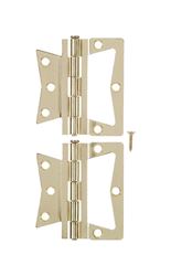 Ace  3-1/2 in. L Non-Mortise Hinge  Bright Brass 