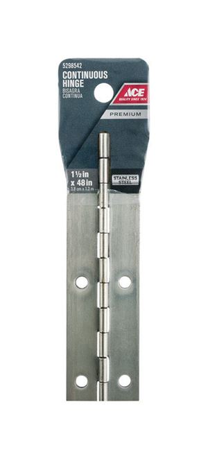 Ace  1-1/2 in. W x 48 in. L Continuous Hinge  Stainless Steel