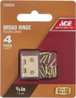 Ace  3/4 in. L Broad Hinge  Polished Brass 