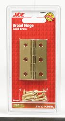 Ace  2 in. W x 1-3/8 in. L Broad Hinge  Polished Brass 