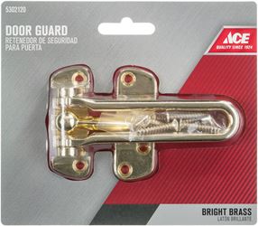 Ace Swingbar Door Guard 4-1/8 in. Bright Brass For Exterior Doors to Allow Security While Allowing D 