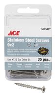 Ace  Deck Screws  Star  High/Low  No. 9  2 in. L Silver 
