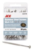 Ace  Deck Screws  Star  High/Low  No. 10  3-1/2 in. L Silver 