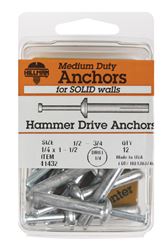 Hillman  Hammer Drive Anchor  1/4 in. Dia. x 1-1/2 in. L 12 pk 