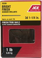Ace  Countersunk  1-1/4 in. L Finishing  Nail  Thin  Bright  Steel  1 lb. 