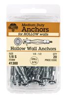 Hillman 1/8 in. Dia. x 1/8 Short in. L Metal Pan Head Hollow Wall Anchors 20 pk 
