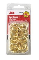 Ace  1.875 in. L Bright Brass  Brass  Cup Hook  40 pk 