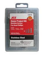 Ace  Screw Kit  Phillips  High/Low  Assorted in. L Galvanized  Silver 