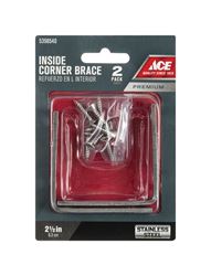 Ace  Inside L  Corner Brace  2-1/2 in. x 5/8 in.  Stainless Steel 