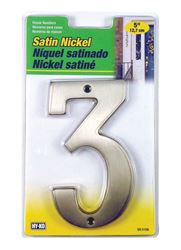 Hy-Ko  Nail On  Satin Nickel  Number  3  5 in. 