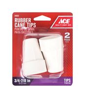 Ace  Rubber  Round  Crutch/Cane Tip  Off-White  7/8 in. W 2 pk 
