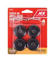 Ace  Plastic  Round  Heavy Duty Anti-Skid Pads  Black  1-1/2 in. W 4 pk 