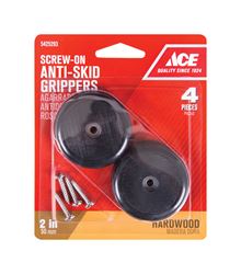 Ace  Plastic  Round  Heavy Duty Anti-Skid Pads  Black  2 in. W 4 pk 