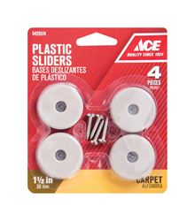 Ace  Plastic  Round  Slide Glide  Off-White  1-1/2 in. W 4 pk 