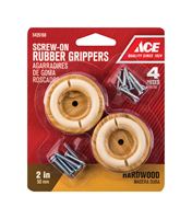 Ace  Rubber  Round  Non-Slip Cup for Hardwood Floors  Brown  2 in. W 4 pk 