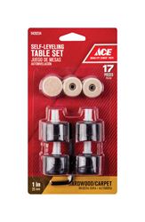 Ace  Plastic  Round  Self Leveling Table Pad Set  Black  1 in. W 17 pk 