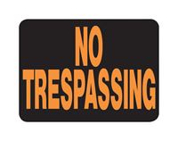 Hy-Ko  English  9 in. H x 12 in. W Plastic  Sign  No Trespassing 
