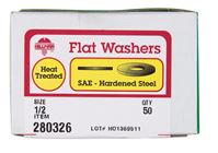 Hillman  SAE Flat Washers  1/2 in. Yellow Dichromate  Steel  50 pk 