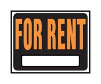 Hy-Ko  English  15 in. H x 19 in. W Plastic  Sign  For Rent 
