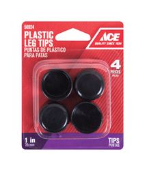 Ace  Plastic  Round  Leg Tip  Black  1 in. W 4 pk 