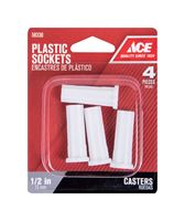 Ace  Plastic  5/16 in. Dia. White  Caster Socket  4 pk 
