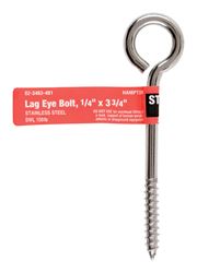 Hampton Stainless Steel 3-3/4 in. L Lag Thread Eyebolt 