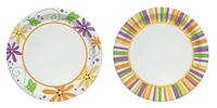 Solo 3.8 in. Mixed Garden Party Stripes and Flowers Design Paper Heavy Duty Paper Plate 12 pk 
