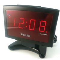 Westclox 0.9 in. L Black Digital LED Alarm Clock Batteries Required 