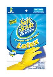 Soft Scrub  Latex  Gloves  Large  4 pc. Yellow 