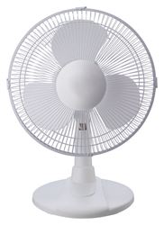 Pelonis  Table Fan  12 in. H x 12 in. Dia. 3 speed Oscillating AC  3 blade White 